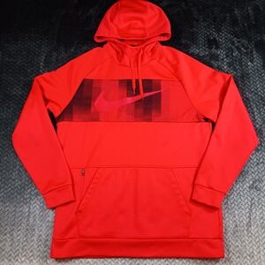 Nike Therma Dri-Fit Men's Red Graphic Pullover Hoodie CU7827-657 Size L